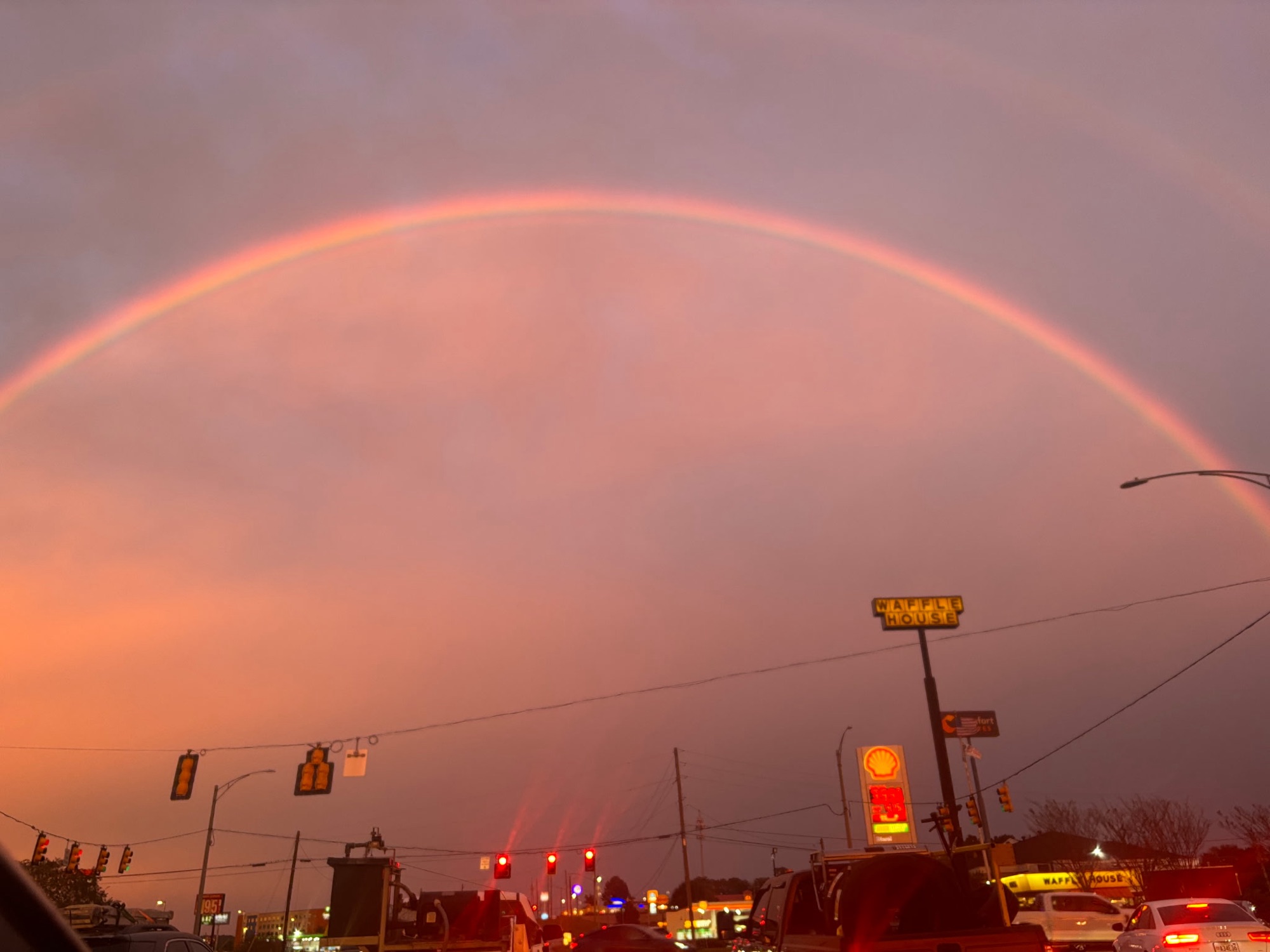 Another photograph of the rainbow Drake spotted on his return from Huntsville