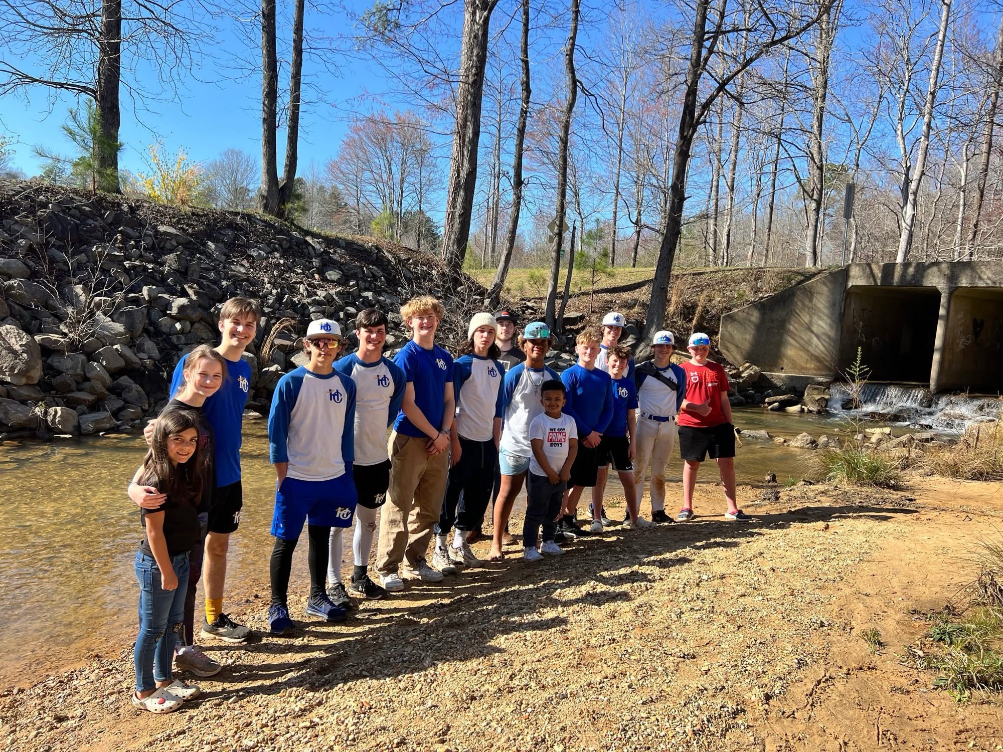 HC Baseball players enjoying their first team retreat
