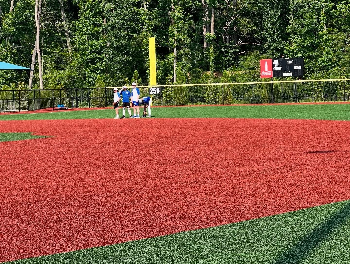 Fielding practice during Tippy Tuesday