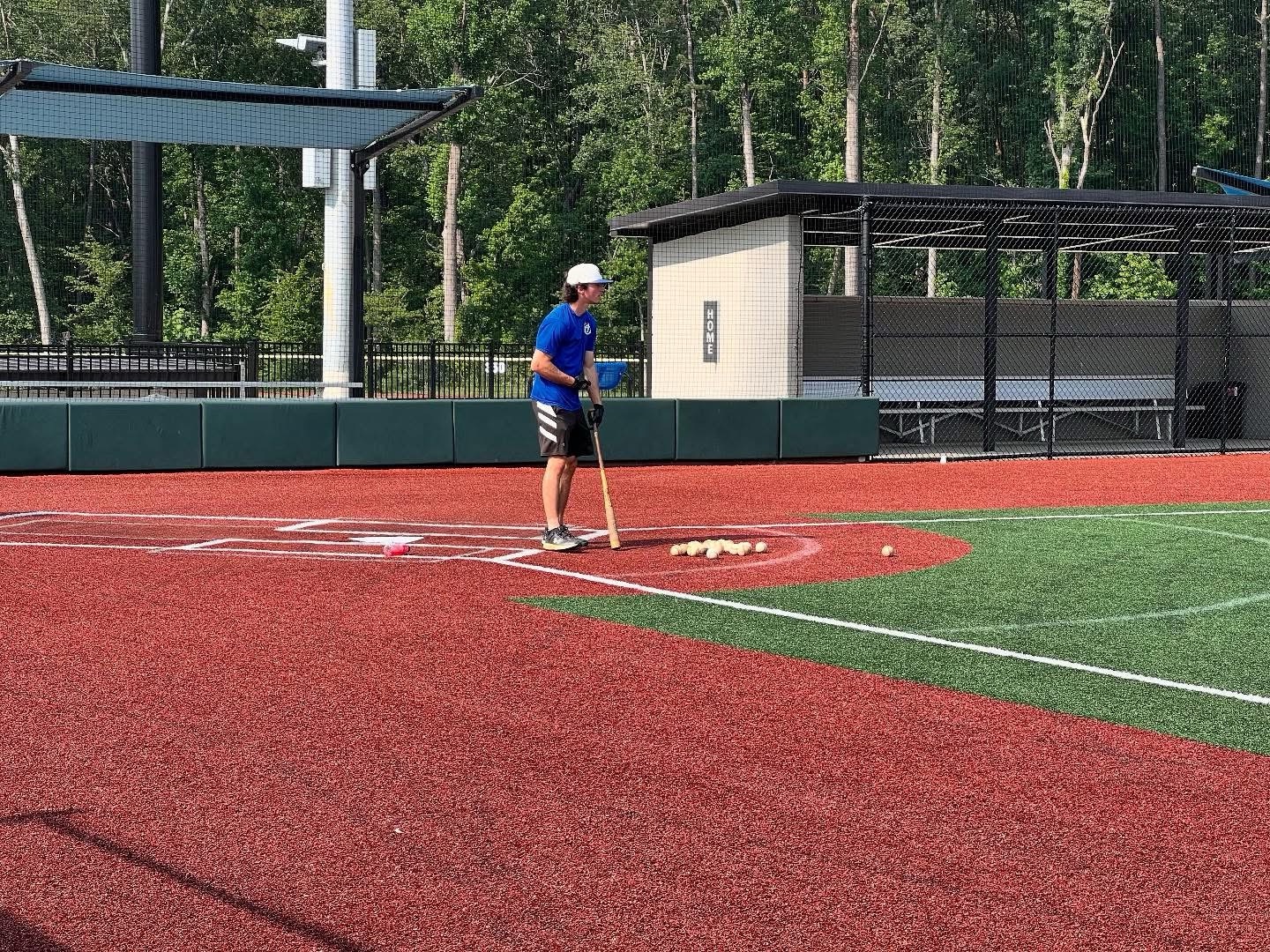 HC Baseball players practicing at Bill Noble Park
