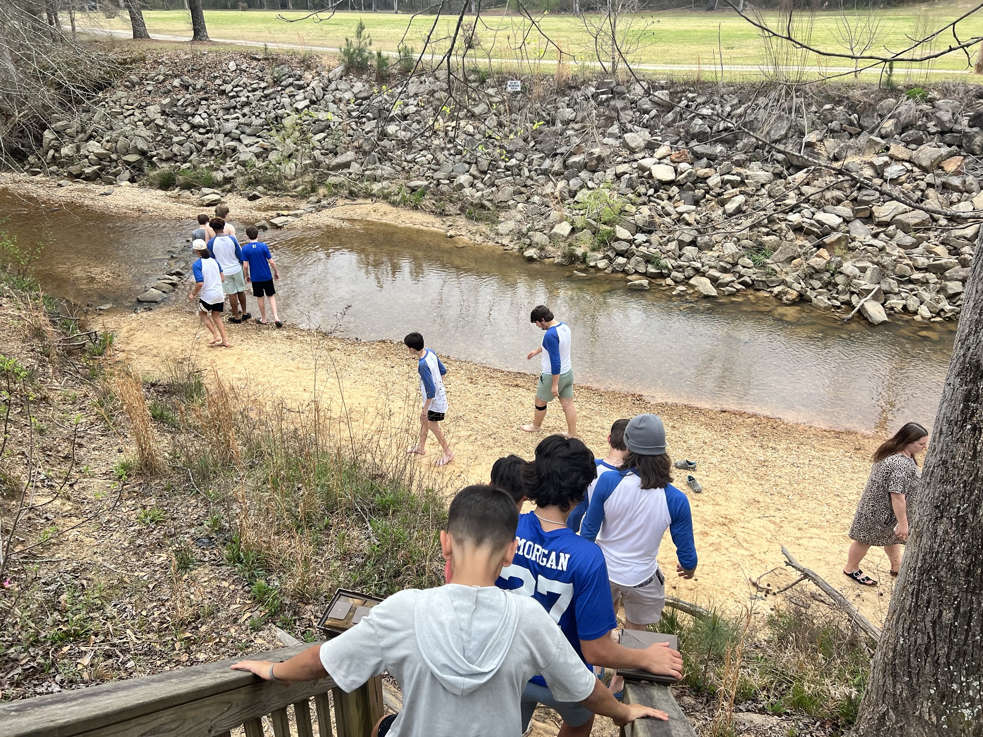 HC Angels enjoying the creek at Trinity FWB Camp